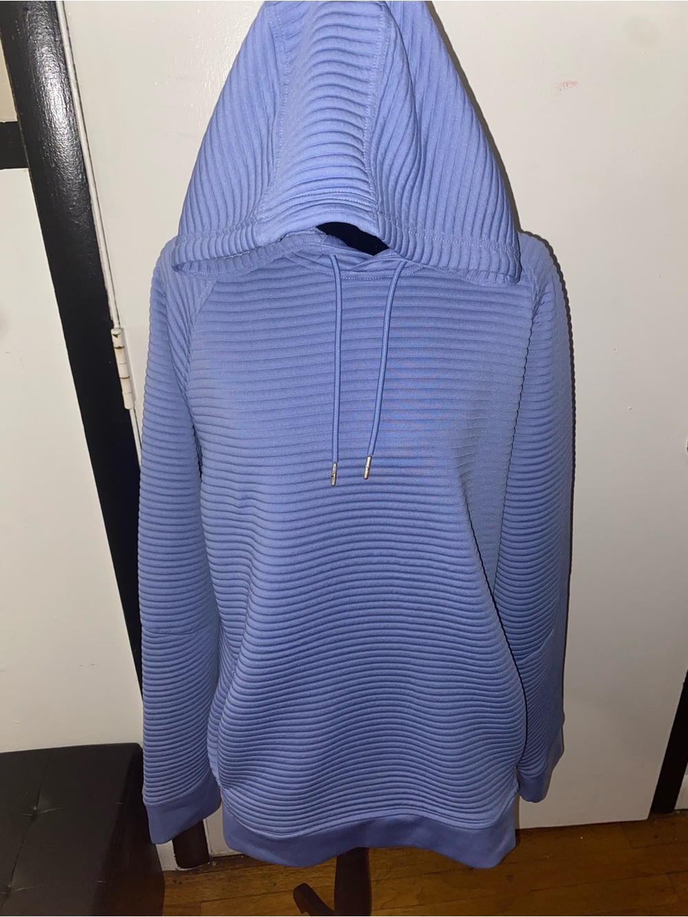 Apana Textured Scoop-Neck Hoodie Sweater in Periwinkle